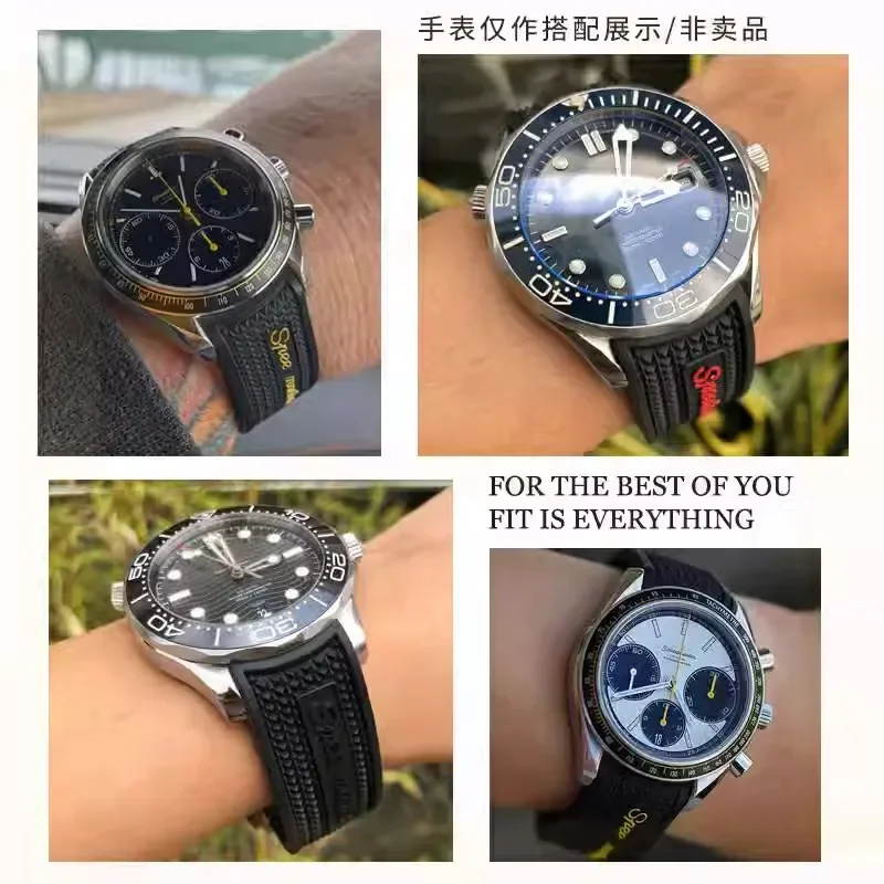 Gelang Jam Silikon Karet untuk - Omega Watch Seamaster ulasan dan harga