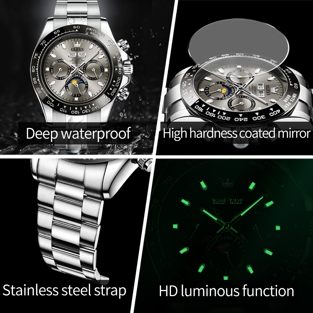 OLEVS jam tangan mekanis otoma - Omega Watch Seamaster ulasan dan harga