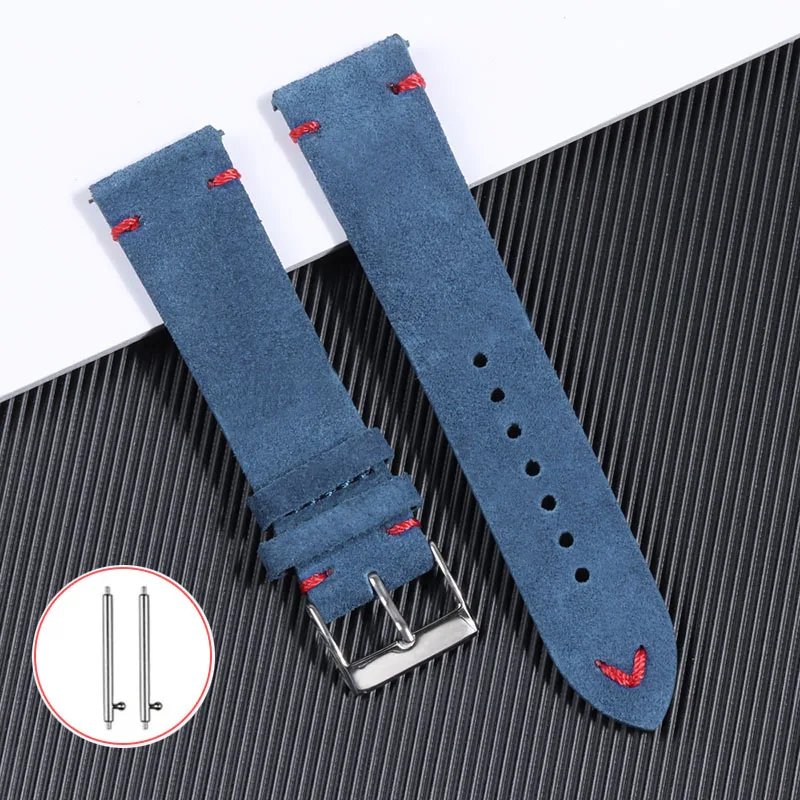 Tali jam tangan Biru kualitas  - Suede Strap Watch ulasan dan harga